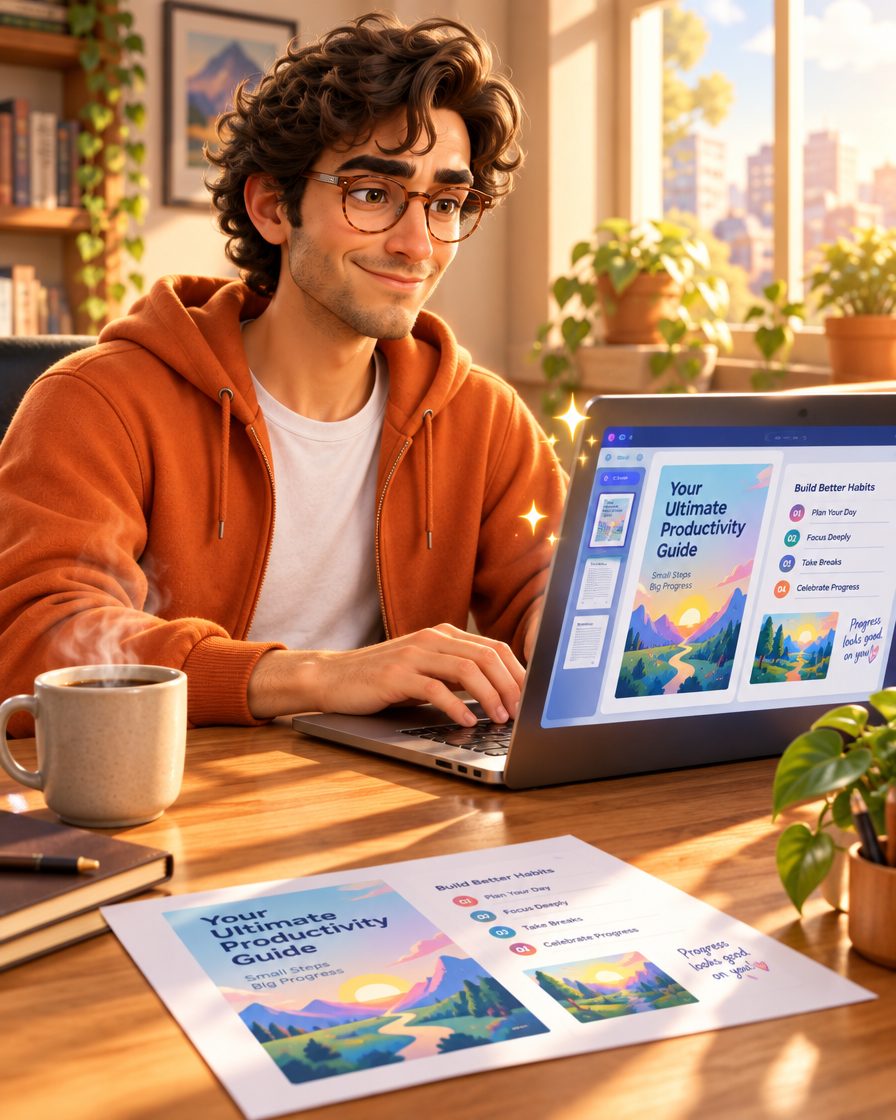 Designing a printable guide with AI in the morning light
